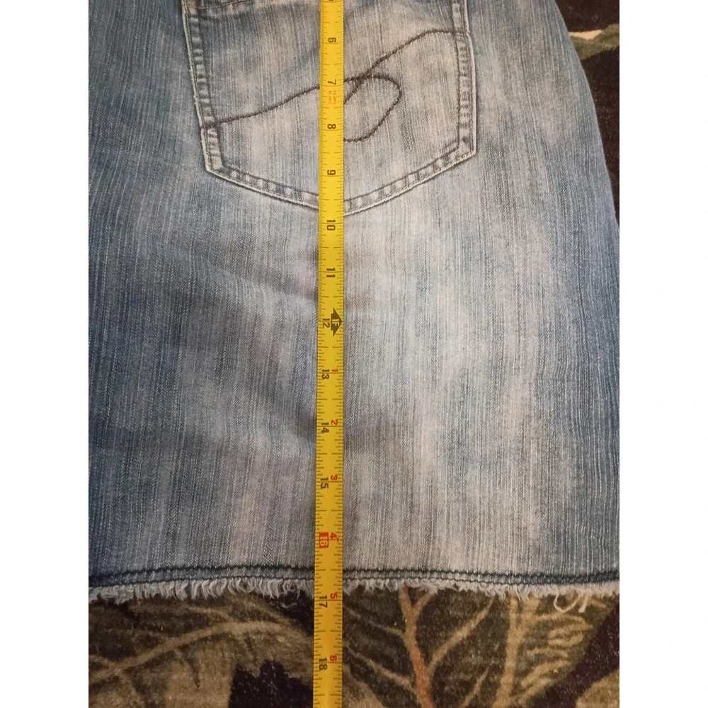 Vintage 90s Y2K Faded Glory Mini Jean Skirt Skirt Denim Women's 18 Paisley... - Picture 7 of 7